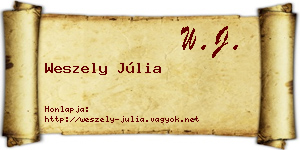 Weszely Júlia névjegykártya