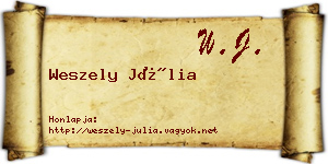 Weszely Júlia névjegykártya